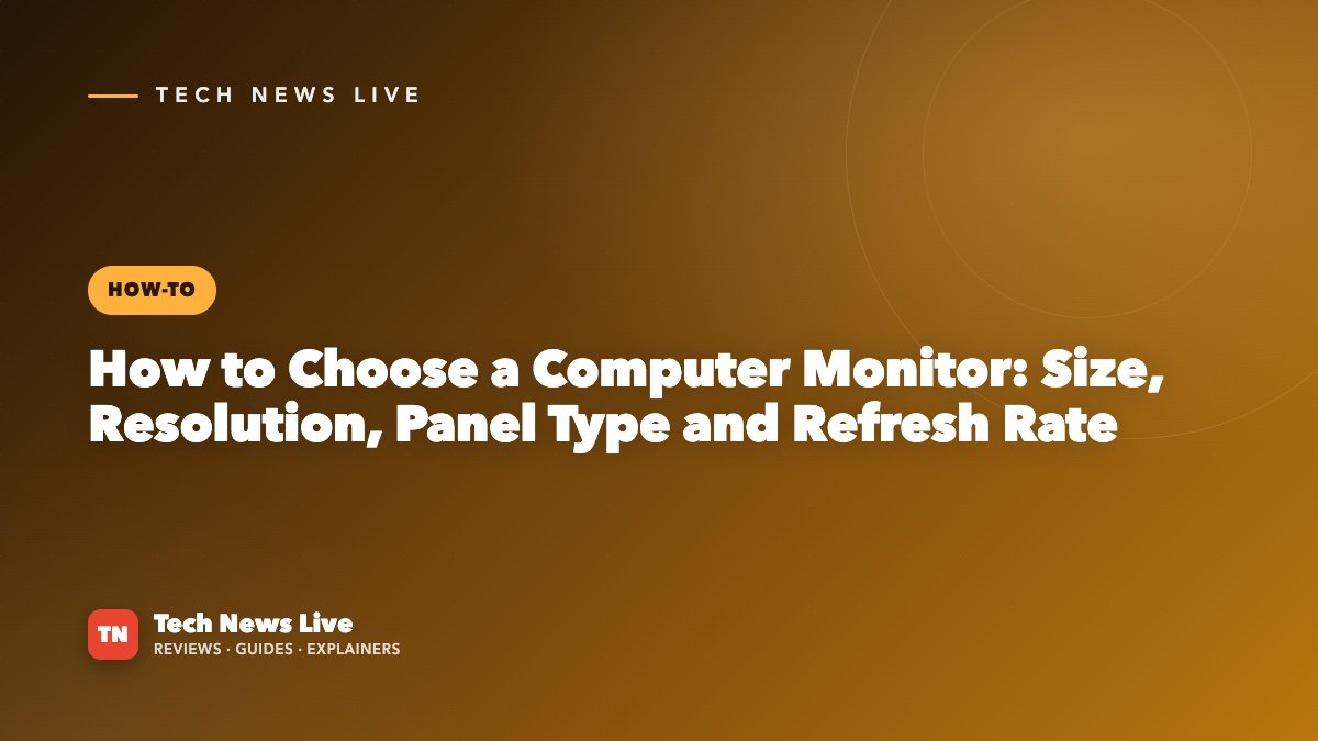 How to Choose a Computer Monitor: Size, Resolution, Panel Type and Refresh Rate